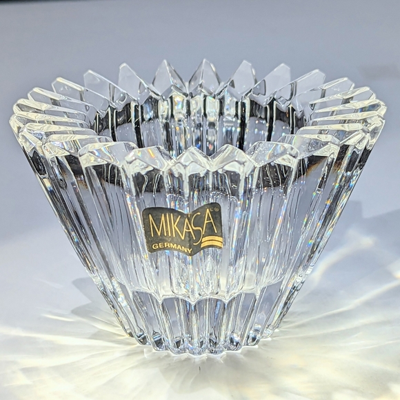 Mikasa Lead Crystal Tea Light Candle Holder Germany Absolutely Stunning Piece - Picture 10 of 11